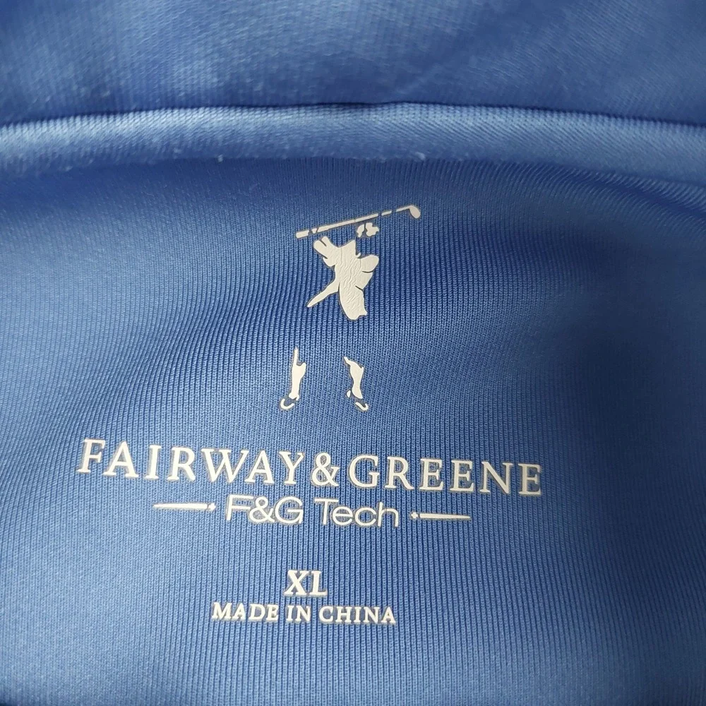 Fairway & Greene Quarter Zip Pullover Mens XL Navy Blue Tech Stretch Golf CLEAR